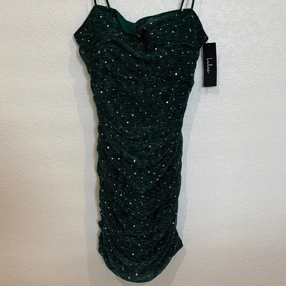 Lulu's Dazzling Green Sequin Mini Dress - Picture 4 of 9